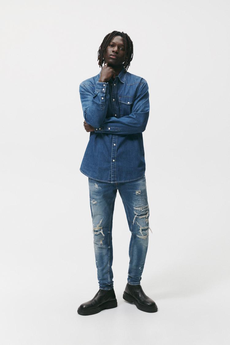 Zara paint splatter jeans sales